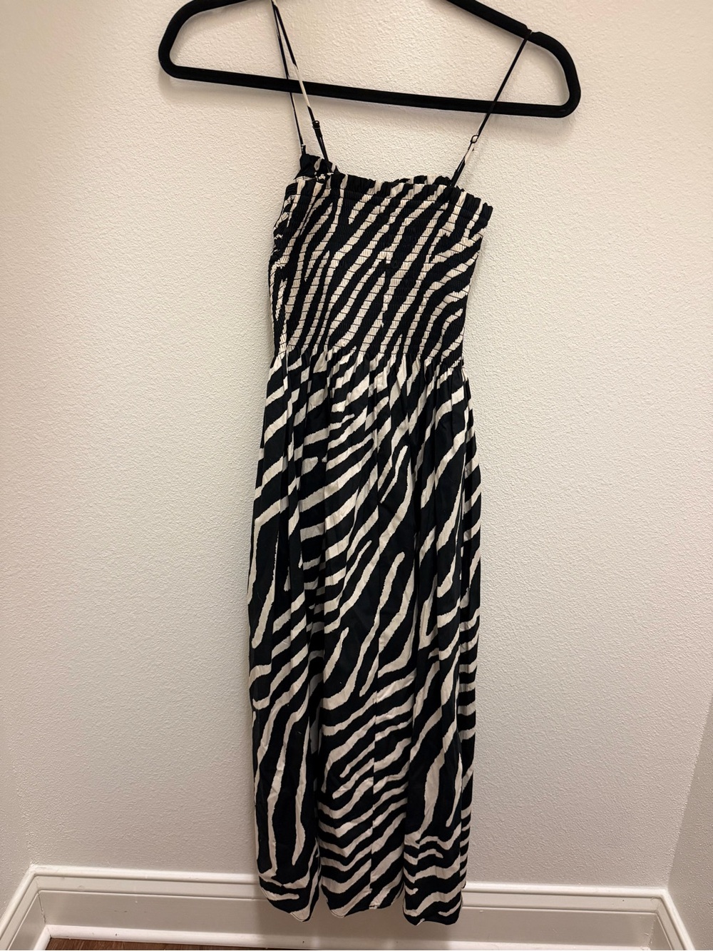 H&M  Zebra Print Spaghetti Strap Maxi Dress